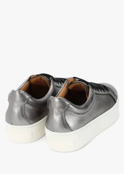 Online DANIEL Piccadilly Circus Pewter Leather Flatform Trainers