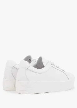 Online DANIEL Piccadilly Circus White Leather Flatform Trainers