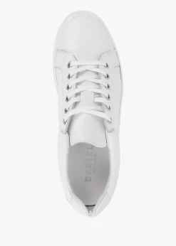Online DANIEL Piccadilly Circus White Leather Flatform Trainers