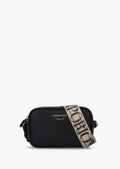 Sale EMPORIO ARMANI Piped Black & Silver Camera Bag