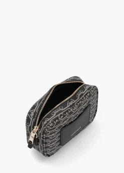 Hot EMPORIO ARMANI Piped Logo Nero & Ecru Camera Bag