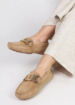 Clearance DANIEL Privey Beige Suede Moccasin Loafers
