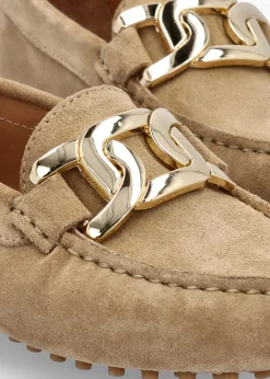 Clearance DANIEL Privey Beige Suede Moccasin Loafers