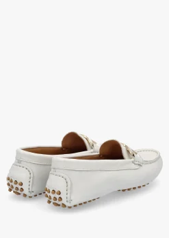 New DANIEL Privey White Leather Moccasin Loafers