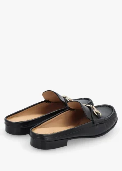Sale DANIEL Pule Black Leather Backless Mule Loafers