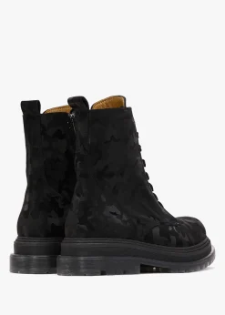 Best DANIEL Rammie Black Leather Camo Ankle Boots