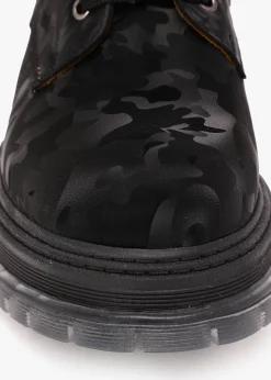 Best DANIEL Rammie Black Leather Camo Ankle Boots