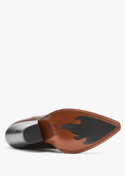 Best SONORA Rancho Maxi Flower Brown Leather Western Knee Boots