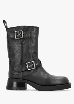 Online MIISTA Renate Black Leather Biker Boots