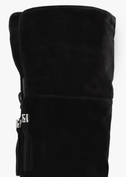 Discount MODA IN PELLE Retta Black Suede Block Heel Over The Knee Boots