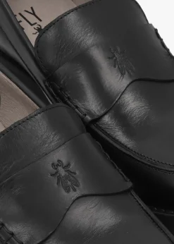 Outlet FLY LONDON Rixi Black Leather Chunky Loafers