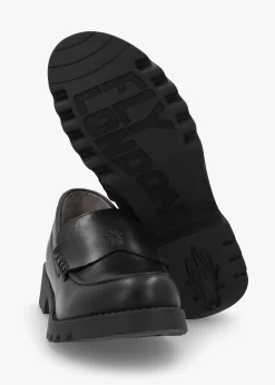 Outlet FLY LONDON Rixi Black Leather Chunky Loafers