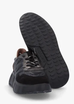 Online WONDERS Roma Black Mixed Textile Chunky Trainers