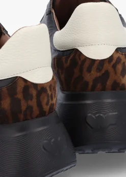 Online WONDERS Roma Black Mixed Textile Chunky Trainers