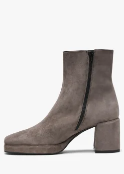 Discount DANIEL Salima Grey Suede Block Heel Ankle Boots