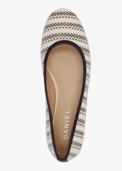 Best DANIEL Sally Beige Textile Woven Ballet Pumps