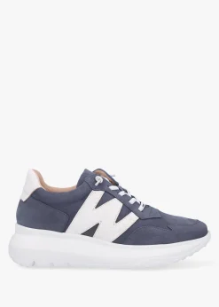 Outlet WONDERS Samira Blue Multi Nubuck Leather Trainers