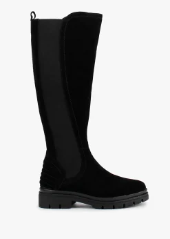 Outlet DANIEL Sanatte Black Suede High Shaft Knee Boots