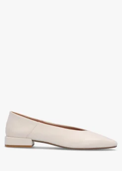 Hot DANIEL Saria Cream Leather Square Toe Ballet Pumps