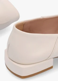 Hot DANIEL Saria Cream Leather Square Toe Ballet Pumps