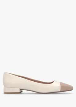 Hot DANIEL Saria Cream Leather Toe Cap Pumps