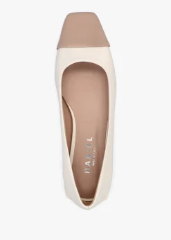 Hot DANIEL Saria Cream Leather Toe Cap Pumps