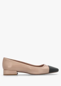 Sale DANIEL Saria Nude Leather Toe Cap Pumps