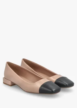 Sale DANIEL Saria Nude Leather Toe Cap Pumps