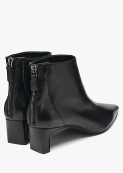 Hot DANIEL Sedda Black Leather Low Heel Ankle Boots