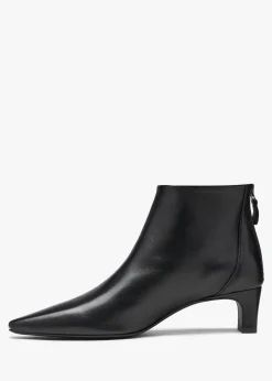 Hot DANIEL Sedda Black Leather Low Heel Ankle Boots