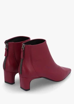 Hot DANIEL Sedda Burgundy Leather Low Heel Ankle Boots