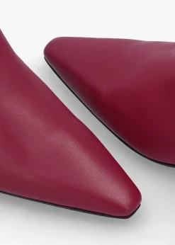 Hot DANIEL Sedda Burgundy Leather Low Heel Ankle Boots