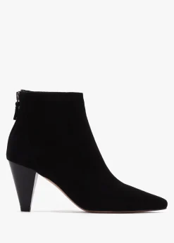 New DANIEL Serin Black Suede Zip Back Heeled Ankle Boots