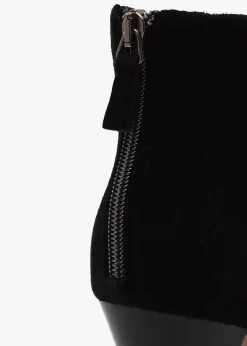 New DANIEL Serin Black Suede Zip Back Heeled Ankle Boots
