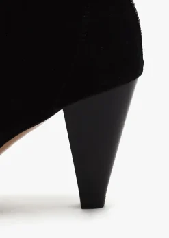 New DANIEL Serin Black Suede Zip Back Heeled Ankle Boots