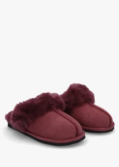 Sale DANIEL Shut Burgundy Sheepskin Twinface Slippers