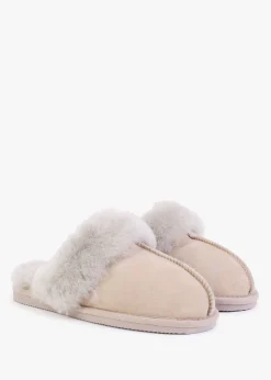 Best DANIEL Shut Taupe Sheepskin Twinface Slippers