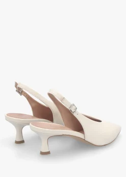 Outlet DANIEL Siamma Cream Leather Kitten Heel Sling Backs