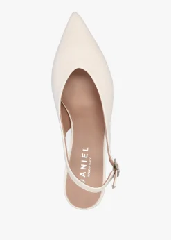 Outlet DANIEL Siamma Cream Leather Kitten Heel Sling Backs