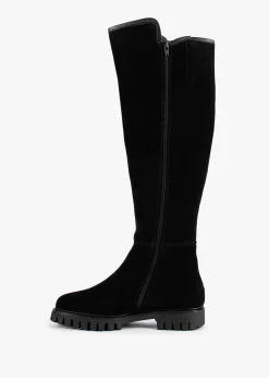 Sale DANIEL Sictor Black Suede Double Buckle Over The Knee Boots