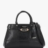 Clearance GUESS Silvye Luxury Black Moc Croc Satchel Bag