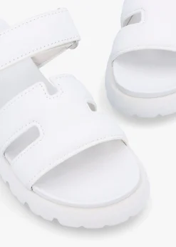 Fashion KENNEL & SCHMENGER Skill Bianco Leather Chunky Mules