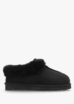 Discount DANIEL Somolly Black Suede Shearling Slippers