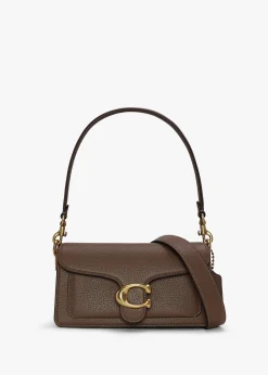 Outlet COACH Tabby 20 Dark Stone Leather Shoulder Bag