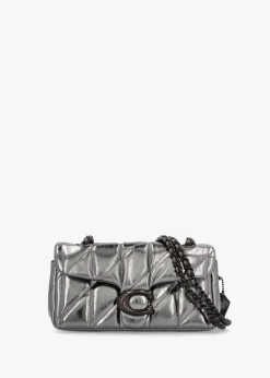 Best COACH Tabby 20 Quilted Anthracite Metallic Leather Shoulder Bag