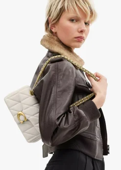 Sale COACH Tabby 20 Quilted Chalk Leather Shoulder Bag