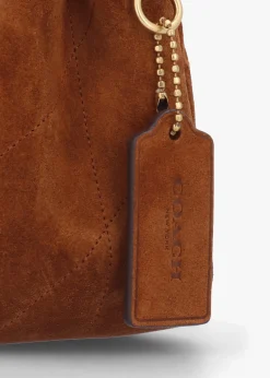 Hot COACH Tabby Quilted 26 Warm Brown Suede Shoulder Bag