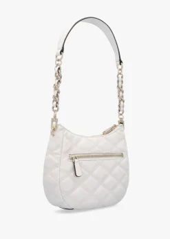 Outlet GUESS Tamsin Quilted Off White Top Zip Shoulder Bag