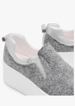 Discount DANIEL Teltro Grey Felt Flatform Slip On Trainers