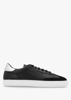 Online DANIEL Thamby Black Leather Low Profile Trainers